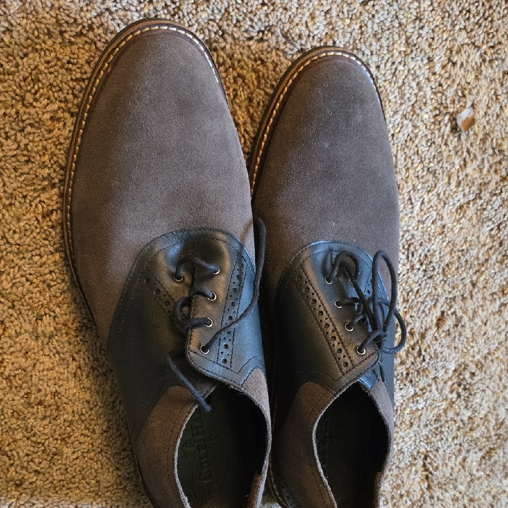 Cole Haan Two-Tone Leather and Suede Oxfords